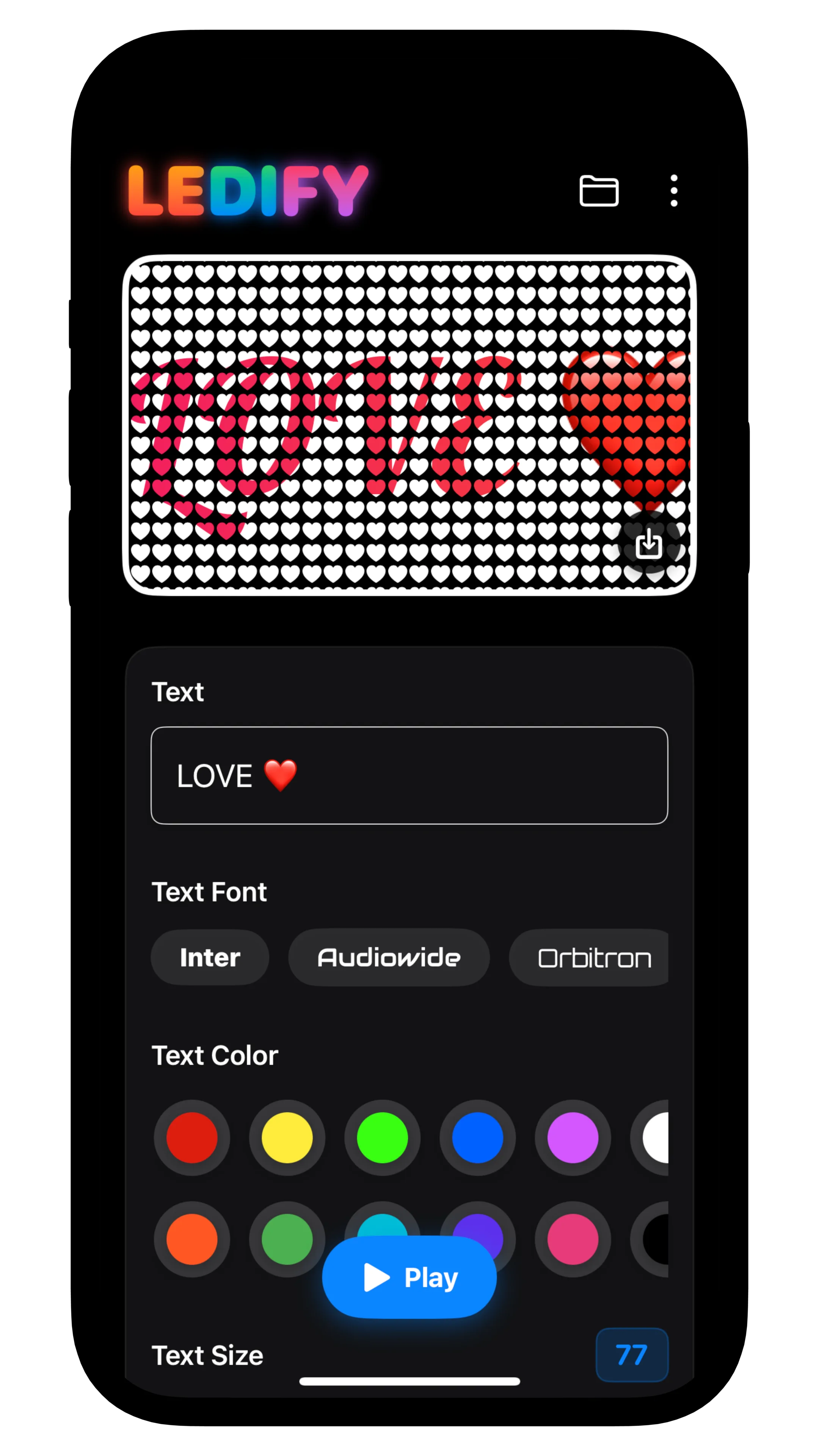 Typing and styling LED banner message